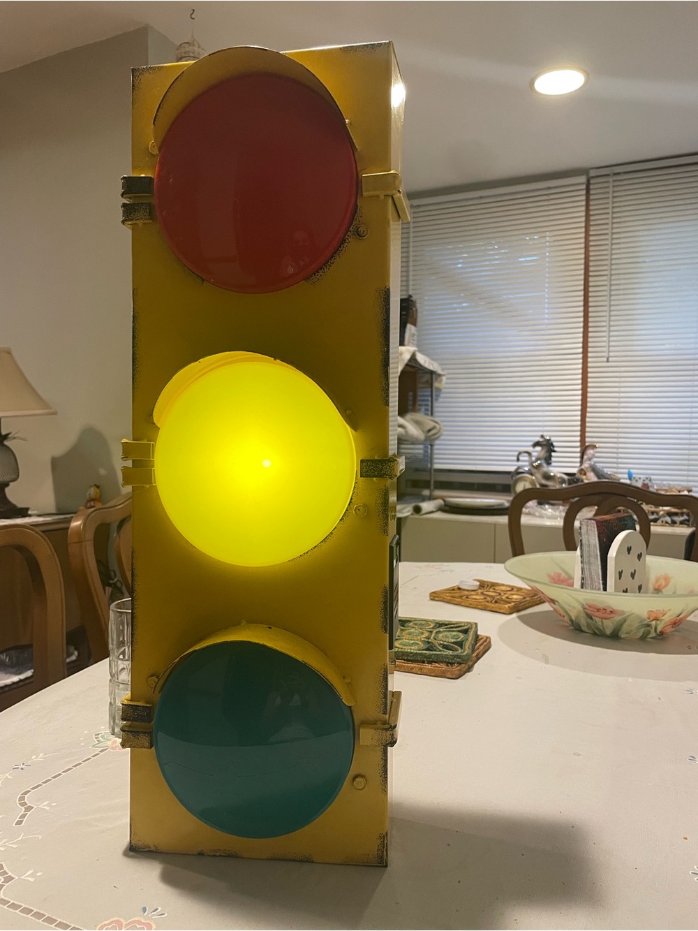 Hobby Lobby Yellow Traffic Light Decor with Red, Yellow, Green Lenses